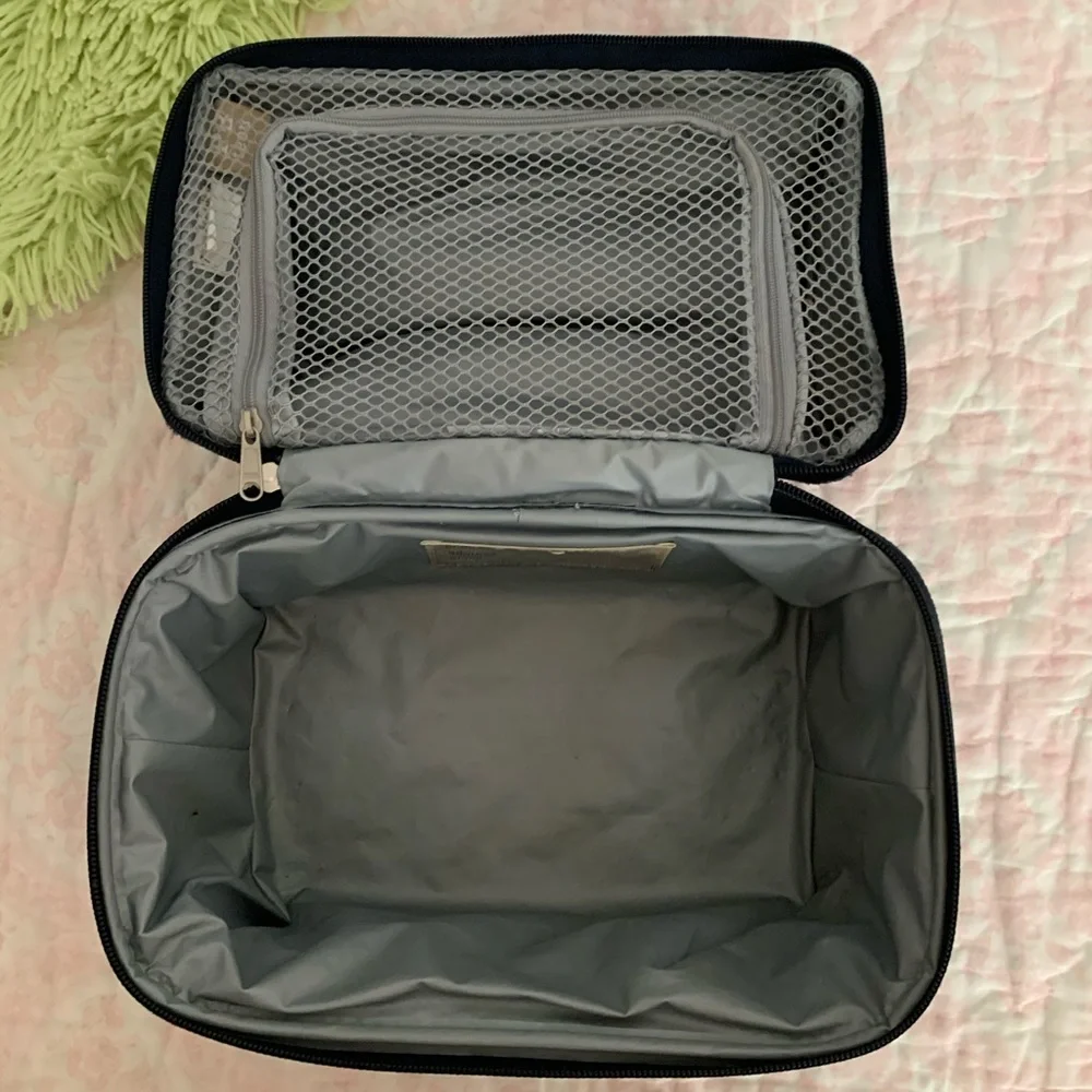 Pottery Barn Teen Lunch Box Black Pink Blue Polka Dots Dome Shaped